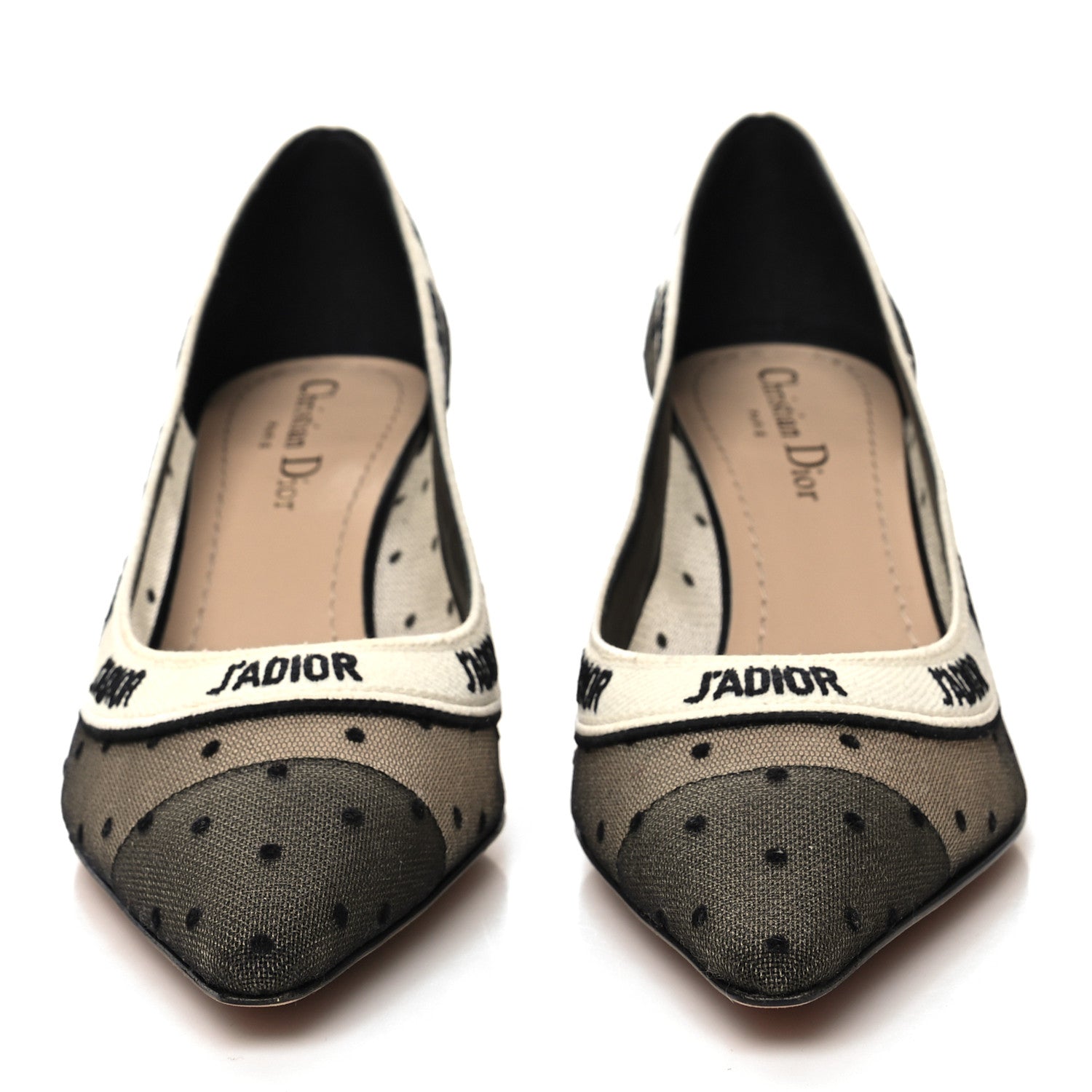 Christian Dior Plumetis Ribbon J'Adior 65mm Pumps 37 Black Nude 2 of 8