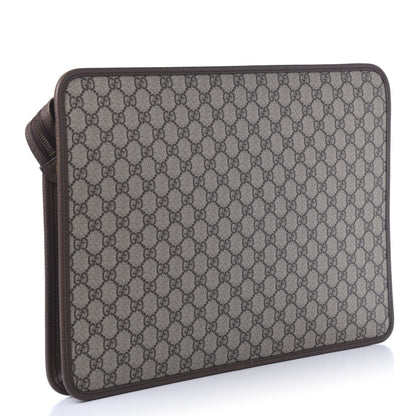 Gucci GG Supreme Monogram Textured Calfskin Web Ophidia Documents Holder Beige Ebony New Acero 3 of 10