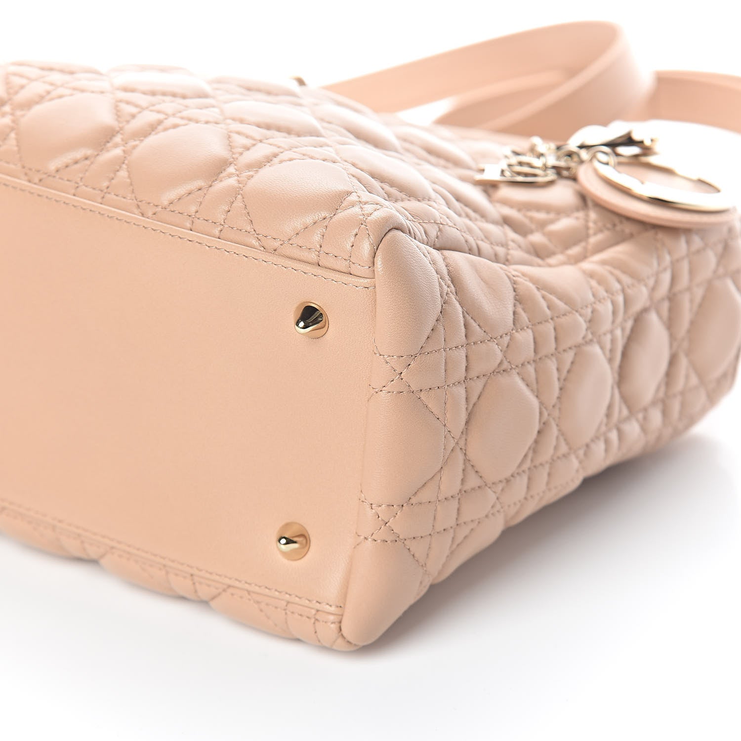 Christian Dior Lambskin Cannage Medium Lady Dior Beige 8 of 8