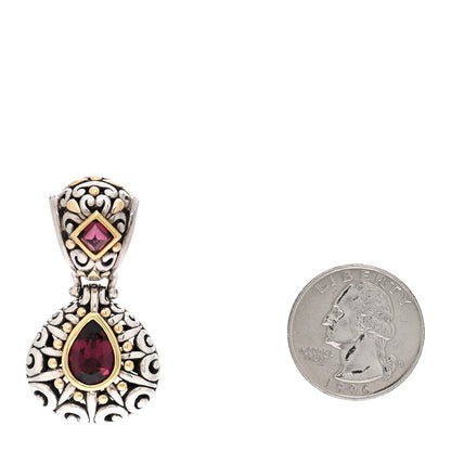 John Hardy Sterling Silver 18K Yellow Gold Rhodolite Garnet Jaisalmer Pendant 2 of 3
