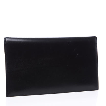 Saint Laurent Smooth Shiny Calfskin Monogram Uptown Pouch Black 2 of 10