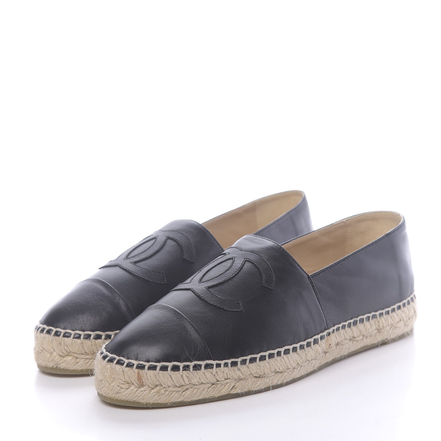 Chanel Lambskin CC Espadrilles 41 Black 3 of 12
