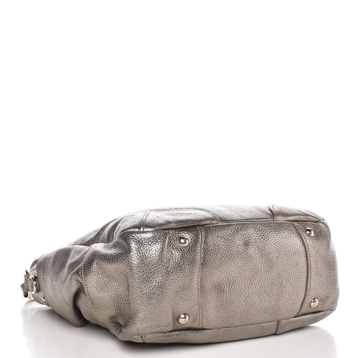 Prada Metallic Vitello Daino Side Pocket Hobo Gold 4 of 10