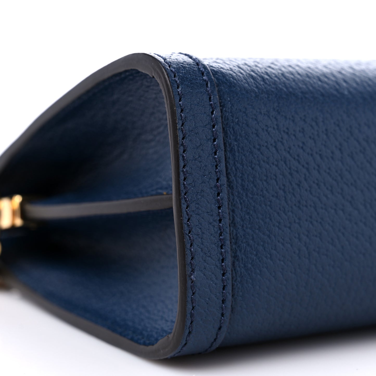 Textured Calfskin Web Small Ophidia Chain Shoulder Bag Blue Agata