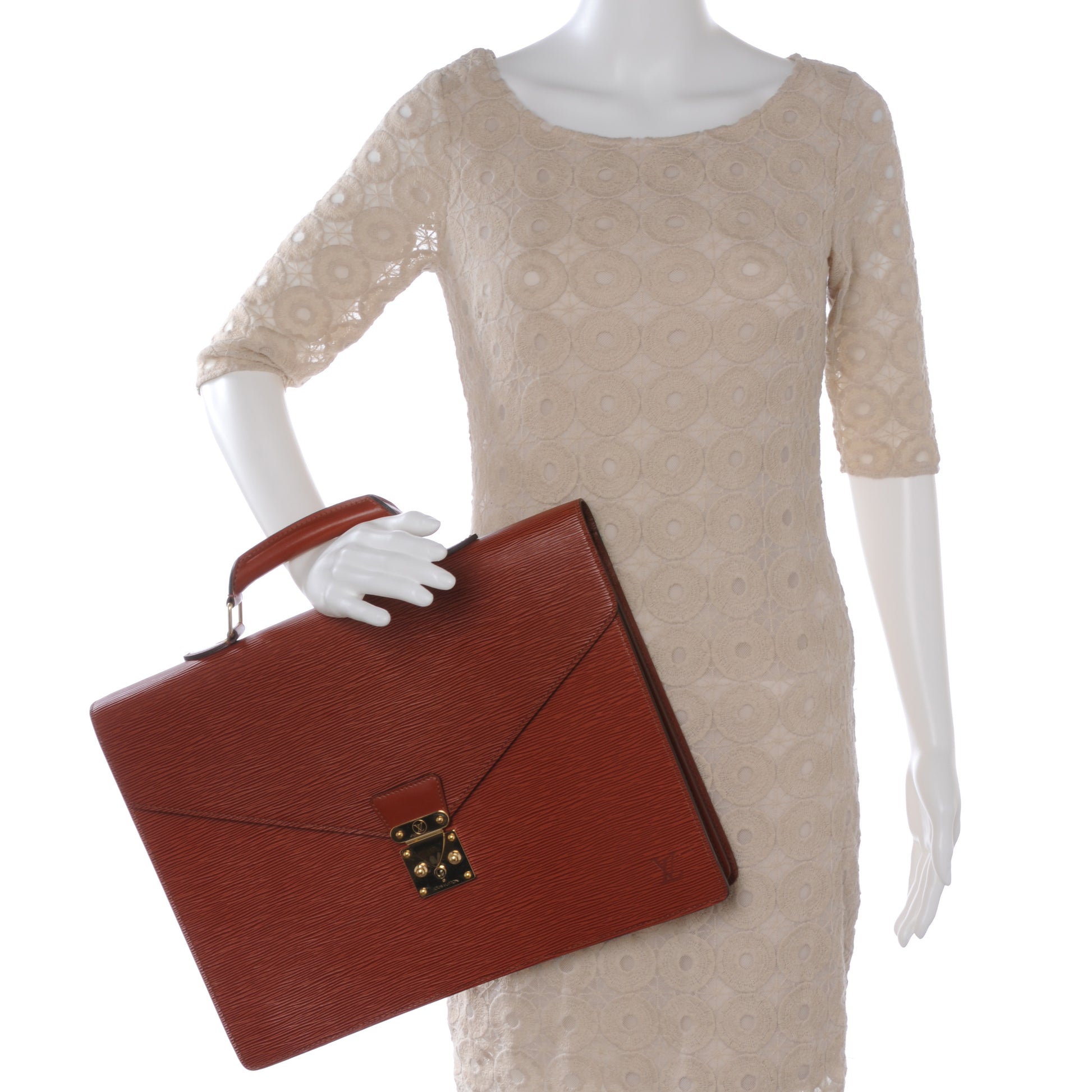 Louis Vuitton Epi Serviette Ambassadeur Briefcase Fawn 2 of 9