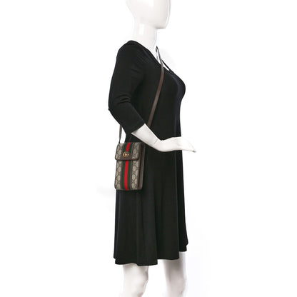 Gucci GG Supreme Monogram Web Mini Ophidia Crossbody Bag Beige New Acero 2 of 8