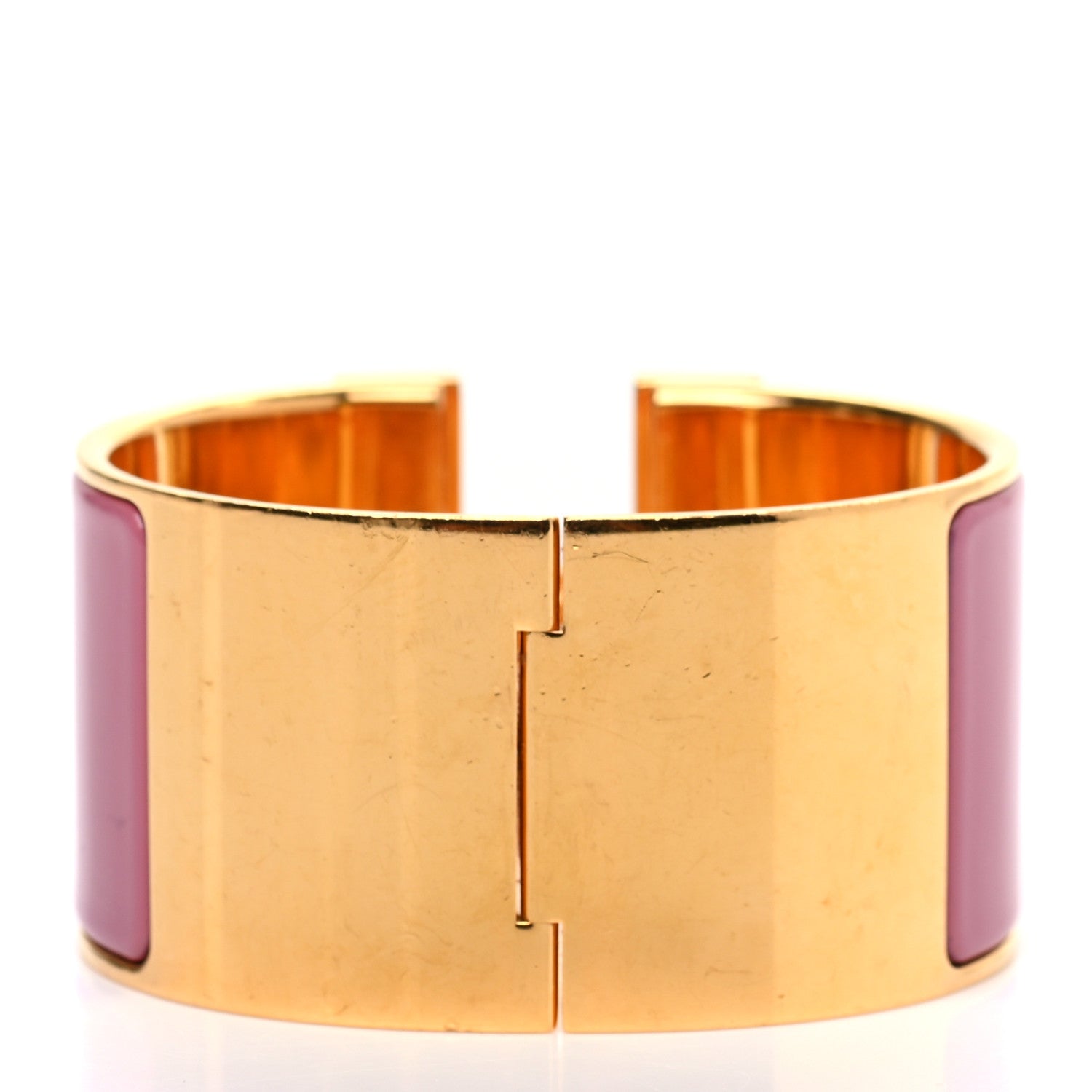 Hermes Enamel Extra Wide Clic Clac H Bracelet PM Rose Velours 3 of 4