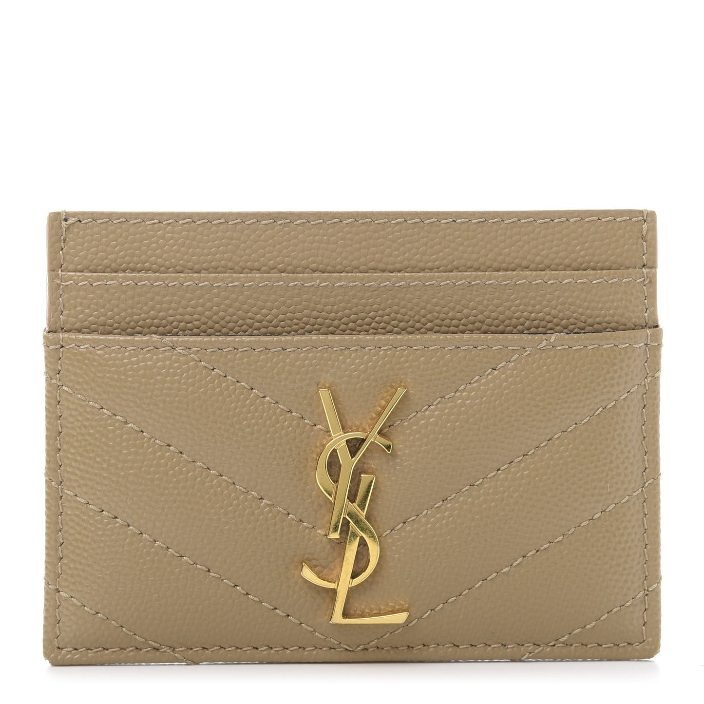Grain De Poudre Matelasse Chevron Monogram Credit Card Case Cork