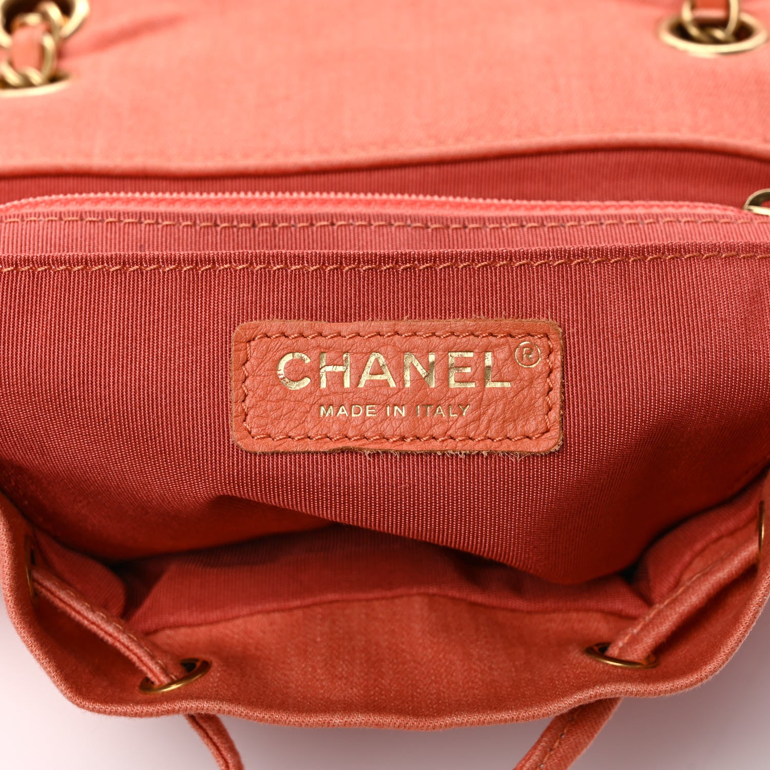 Chanel Washed Denim Quilted Small Urban Spirit Backpack Orange 6 of 8