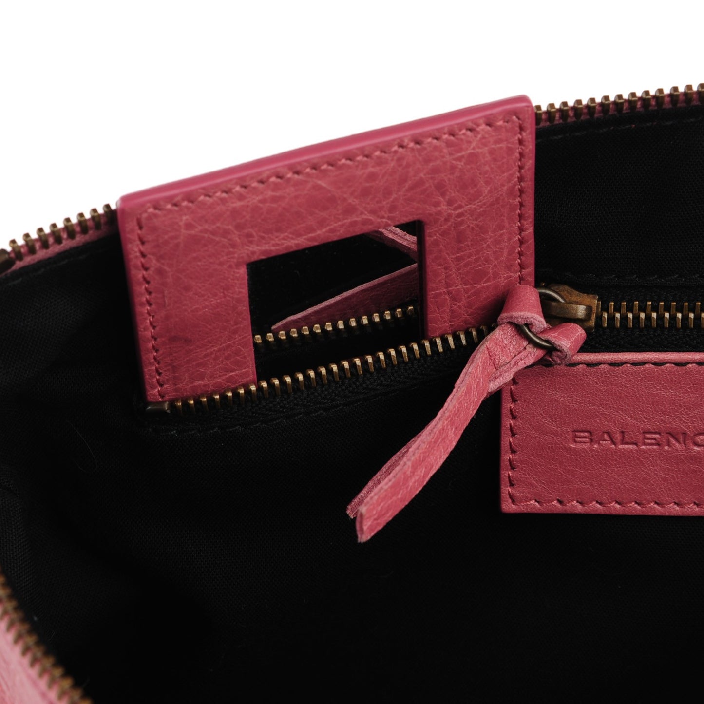 Agneau Classic Hardware Flat Handle Clutch Rose Bruyere