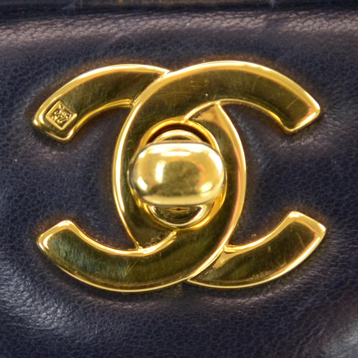 Lambskin Small Double Flap Navy