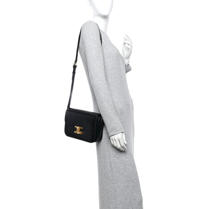 Celine Shiny Calfskin Medium Triomphe Black 2 of 10