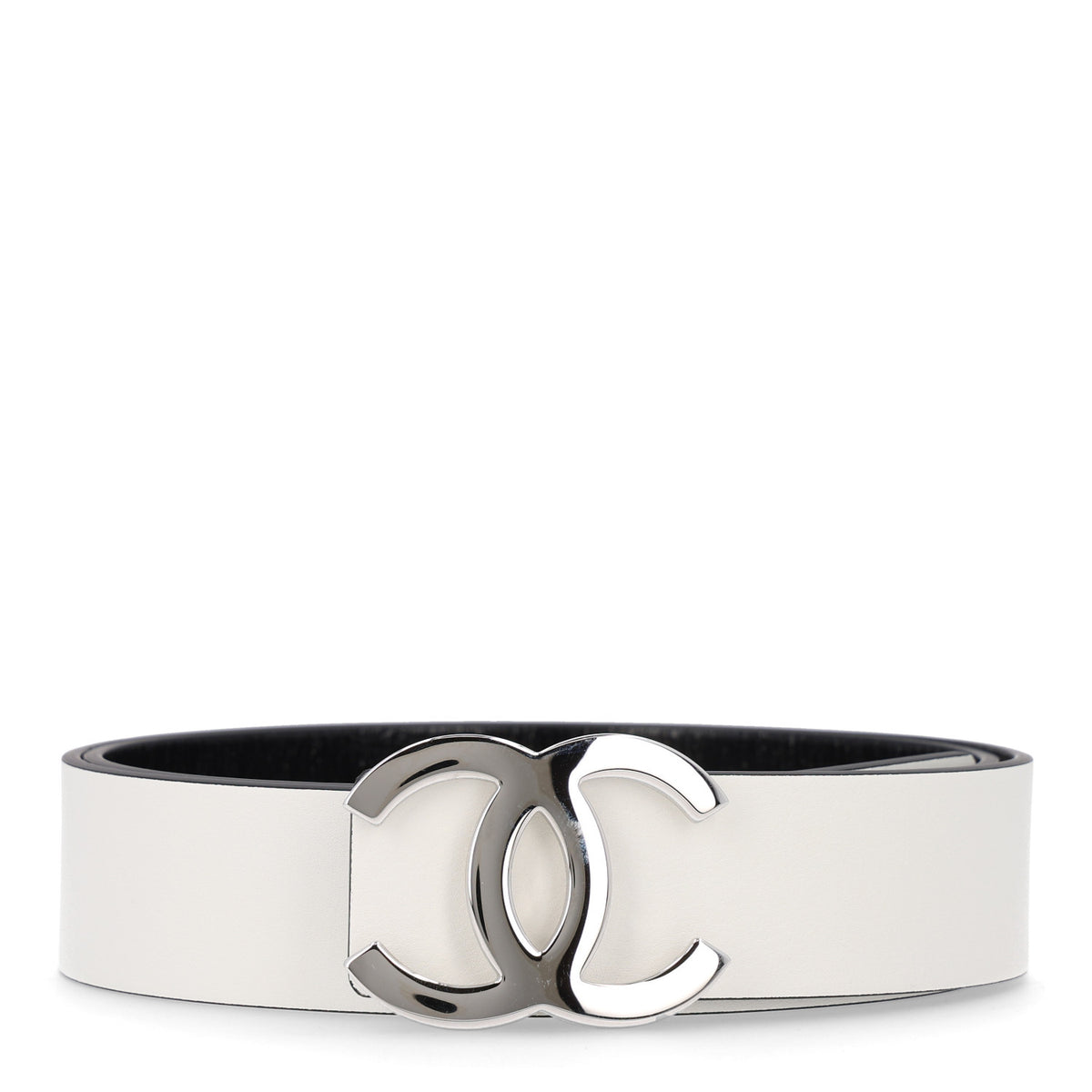 Patent Calfskin CC Reversible Belt 90 36 Black White
