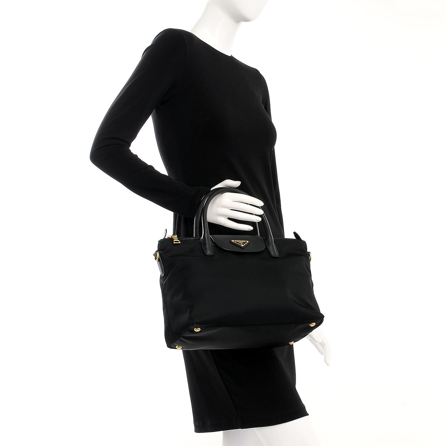 Saffiano Tessuto Nylon Tote Nero Black