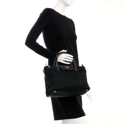 Prada Saffiano Tessuto Nylon Tote Nero Black 3 of 9