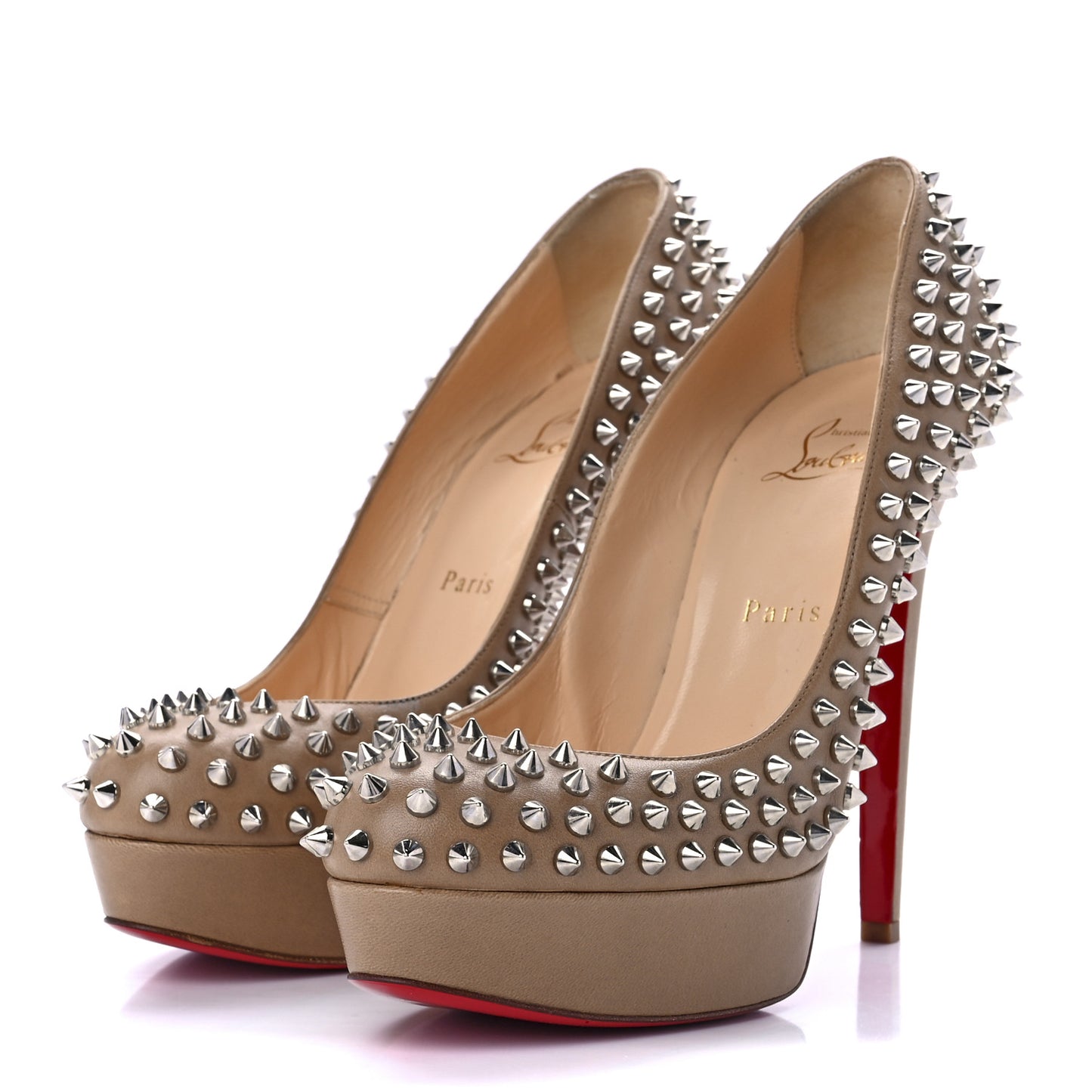 Nappa Bianca Spikes 140 Pumps 39.5 Nude Silver