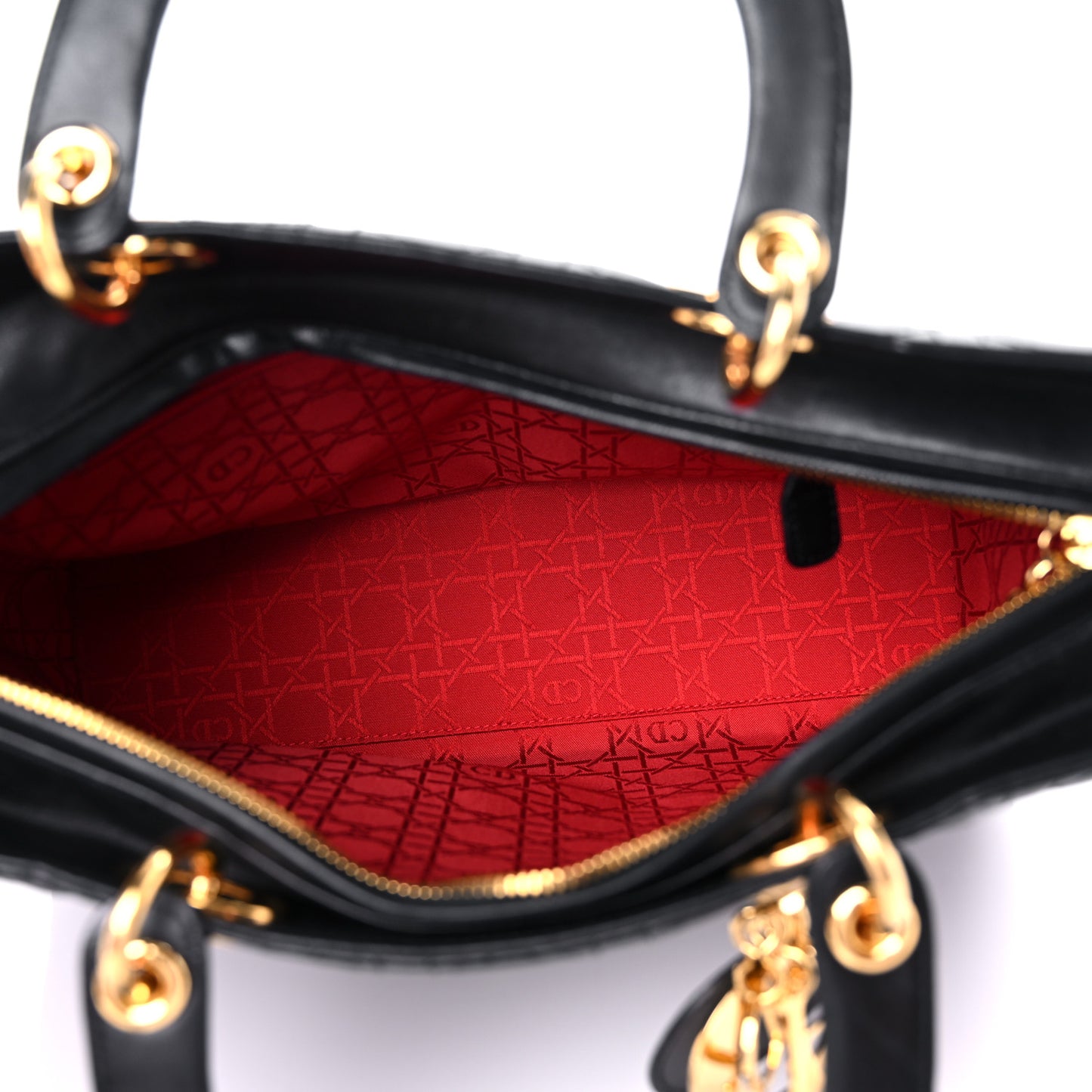 Lambskin Cannage Large Lady Dior Black