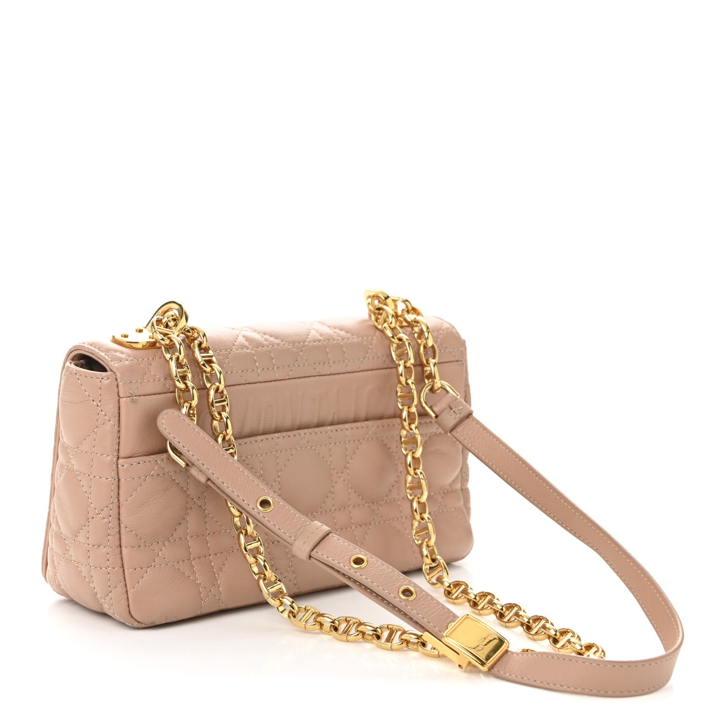 Calfskin Cannage Small Caro Bag Rose De Vents