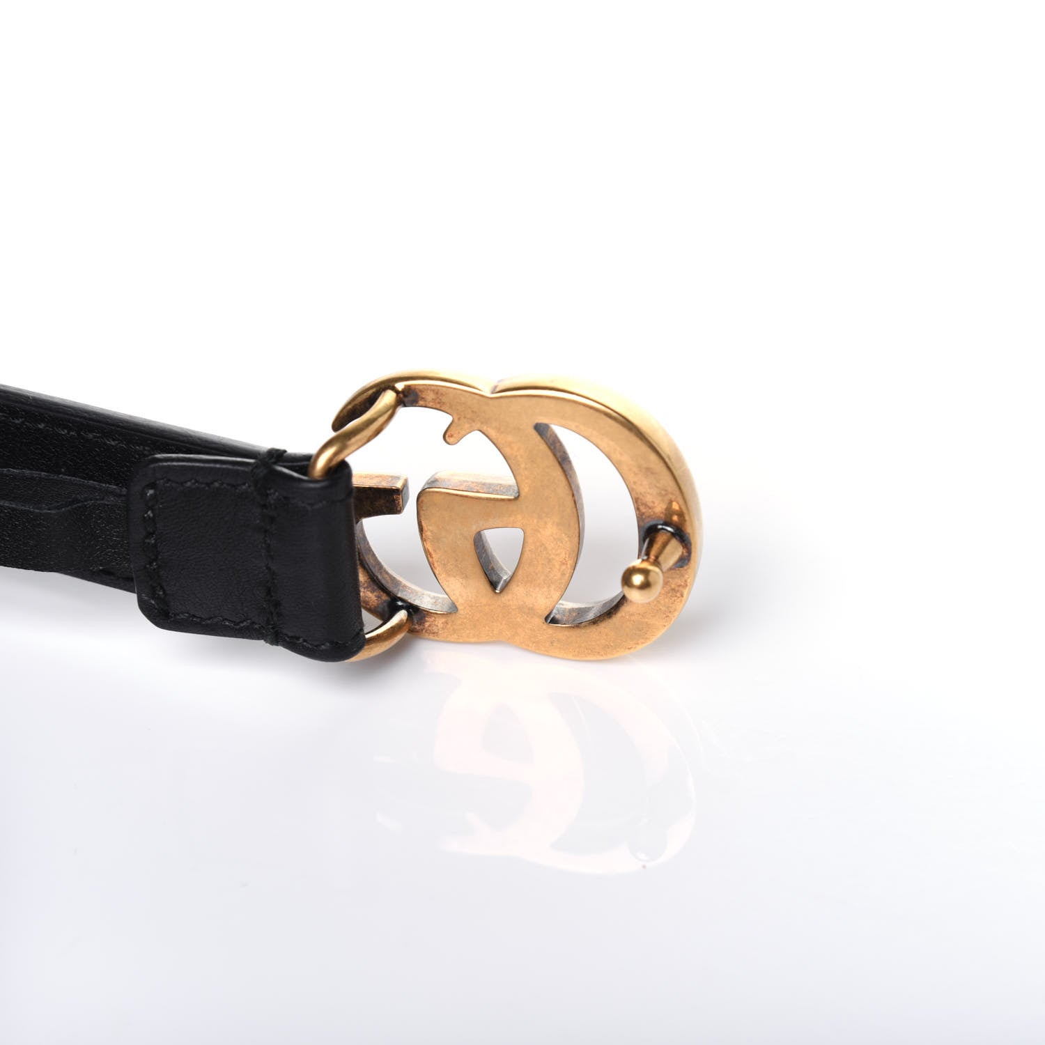 Gucci Calfskin Double G 20mm Belt 85 34 Black 4 of 8