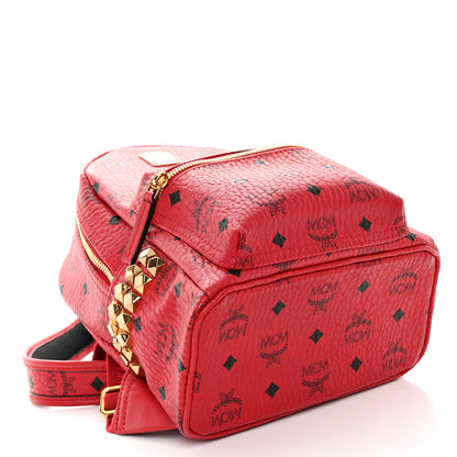 MCM Visetos Side Stud Mini Stark Backpack Ruby Red 4 of 9