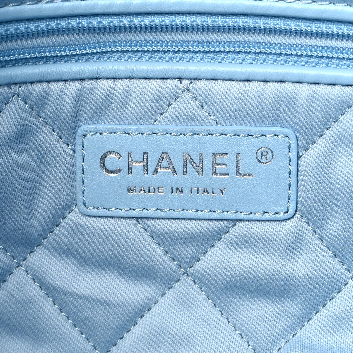 Chanel Shiny Calfskin Quilted Small Chanel 22 Light Blue 8 of 13
