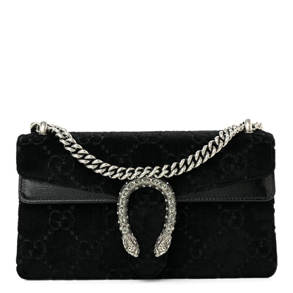 Gucci Velvet Skipper Crystal GG Monogram Small Dionysus Shoulder Bag Black Black Diamond 1 of 10