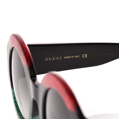 Gucci Acetate Round GG0084S Sunglasses Black Red Green 6 of 7