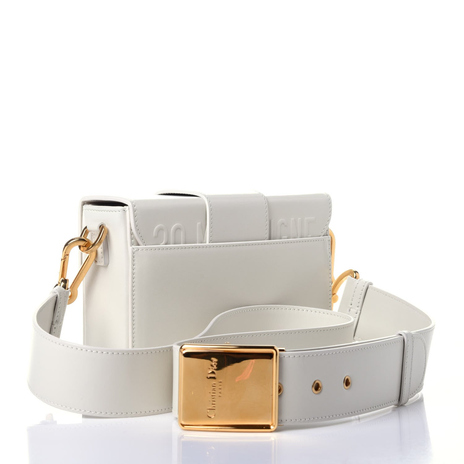 Christian Dior Smooth Calfskin 30 Montaigne Box Bag White 3 of 11