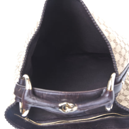 Gucci Monogram Large Horsebit Chain Hobo Dark Brown 4 of 10