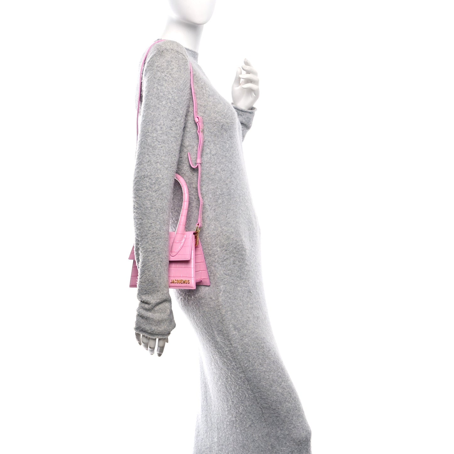 Calfskin Crocodile Embossed Le Chiquito Moyen Pink