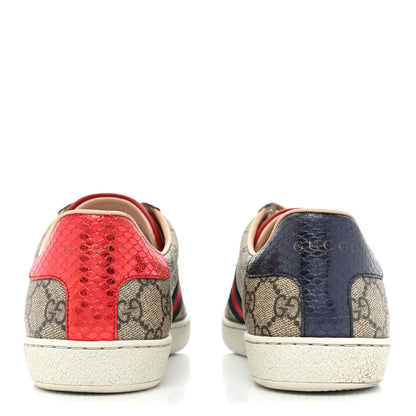 Gucci GG Supreme Monogram Womens Ace Low-Top Sneaker 37.5 Beige 4 of 11