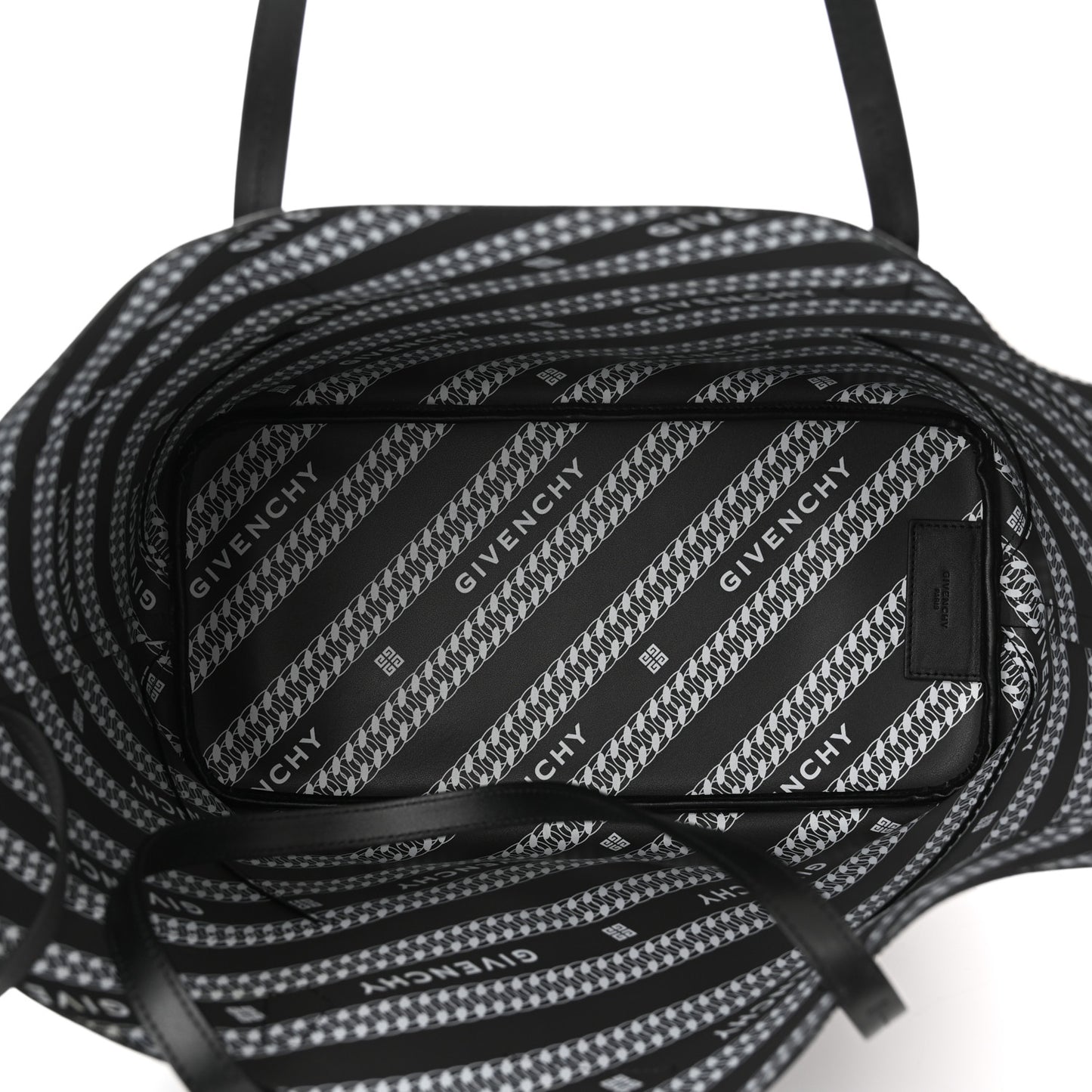 Smooth Calfskin Wing Shopper Tote Black White