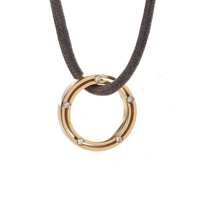 Damiani X BRAD PITT 18K Yellow Gold Cord 10 Diamonds D.Side Pendant Necklace 4 of 7