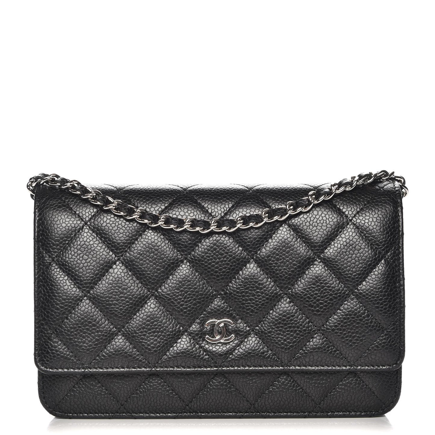 Caviar Quilted Wallet On Chain WOC Black