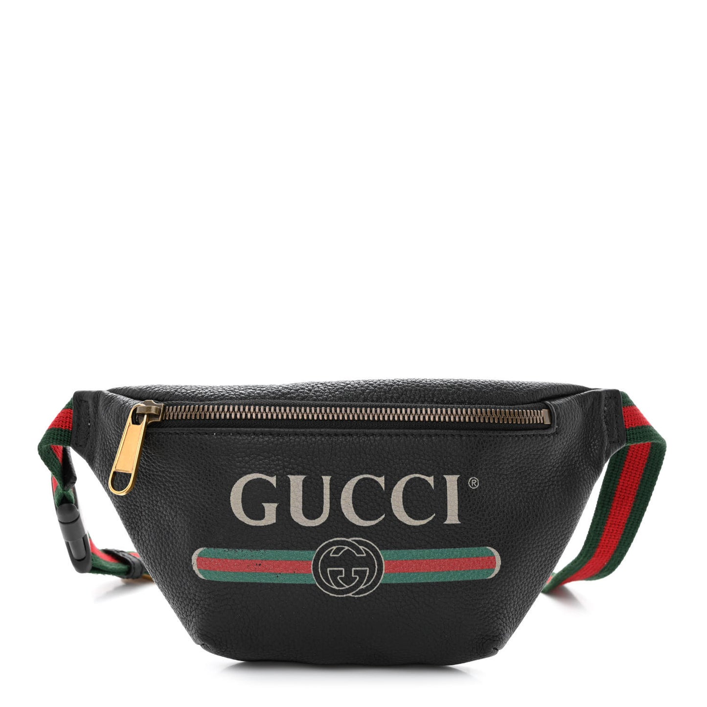 Grained Calfskin Small Logo Belt Bag Black