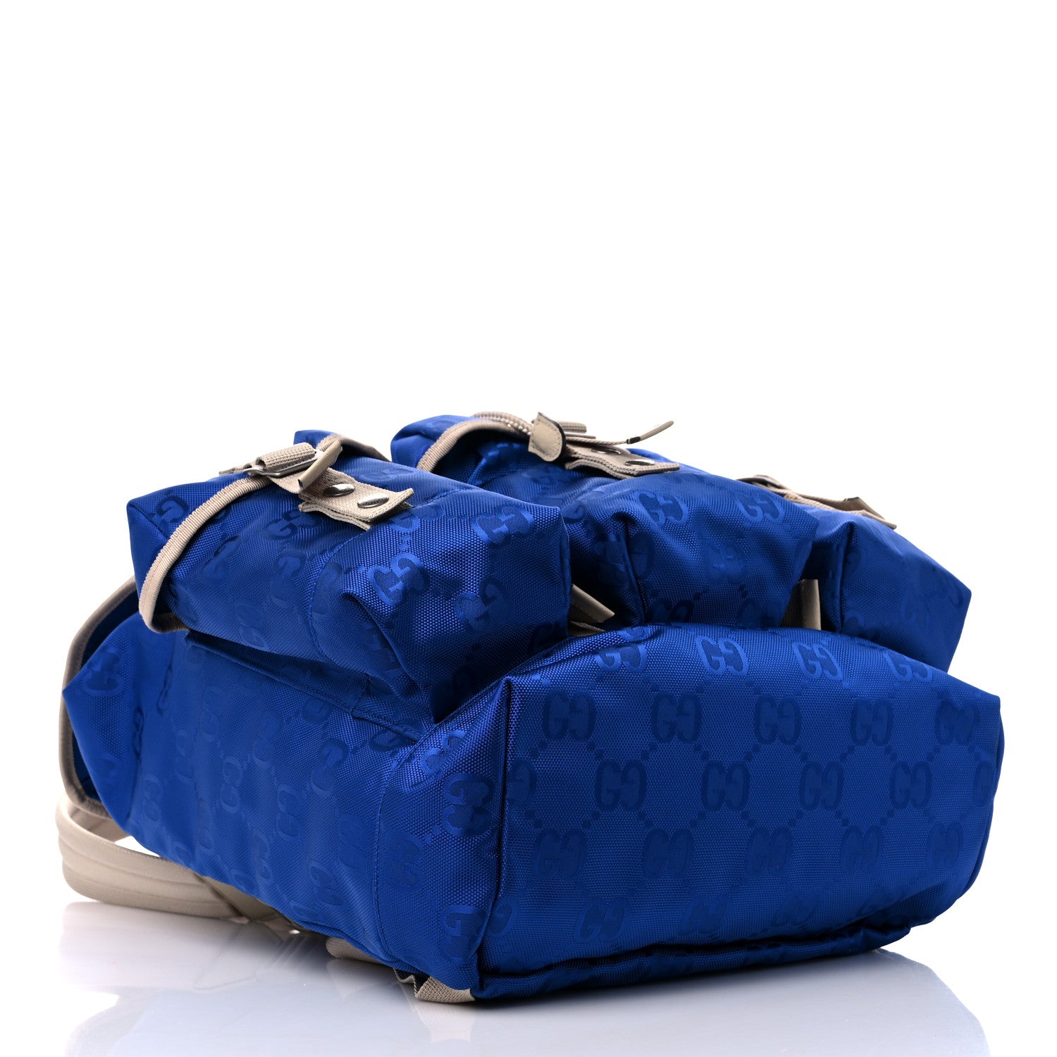 Gucci Econyl Nylon Monogram Off The Grid Utility Pocket Backpack Orient Blue New Plaster 4 of 9