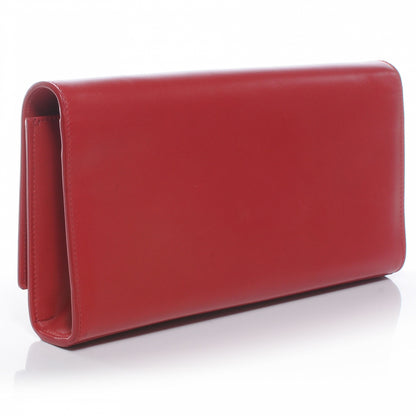 Saint Laurent Leather Cassandre Clutch Red 3 of 8