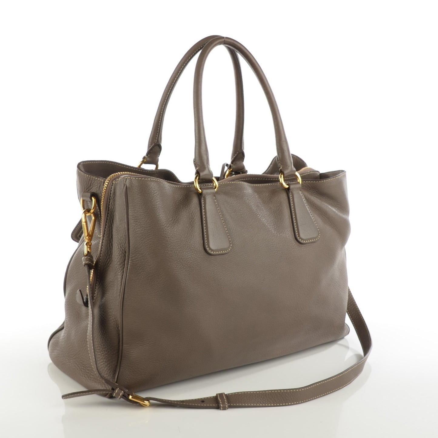 Cervo Deerskin Double Handle Tote Argilla