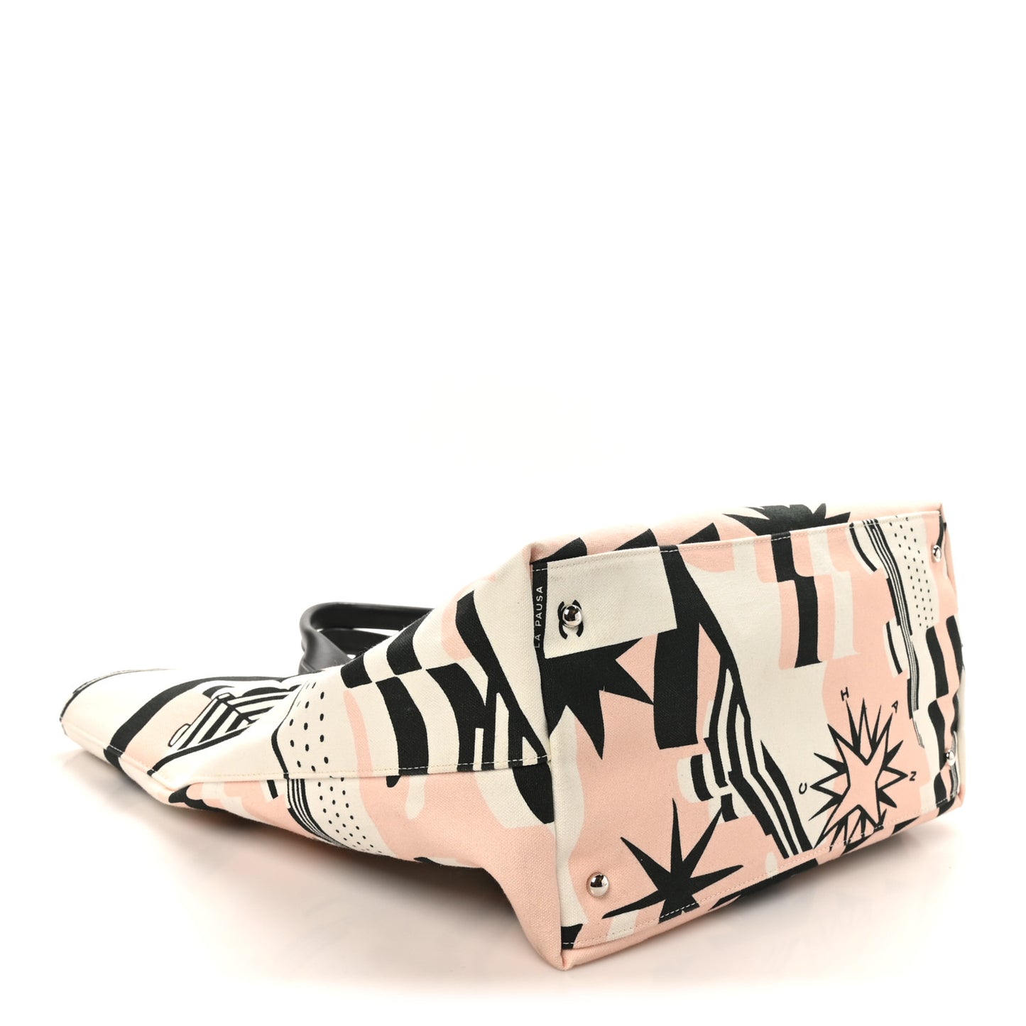 Canvas Cruise Print Tote Pink White Black