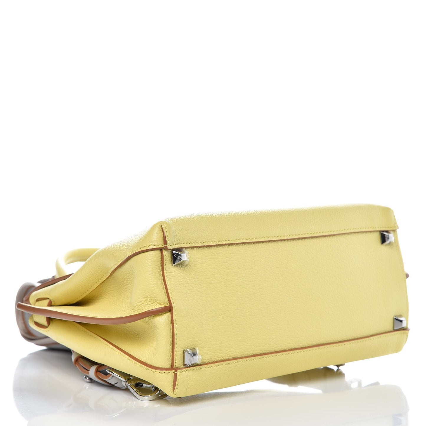 Pebbled Calfskin Medium Milla Backpack Custard Yellow