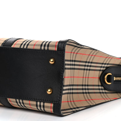 Burberry Calfskin 1983 Knight Check Link Zip Tote Black 8 of 8