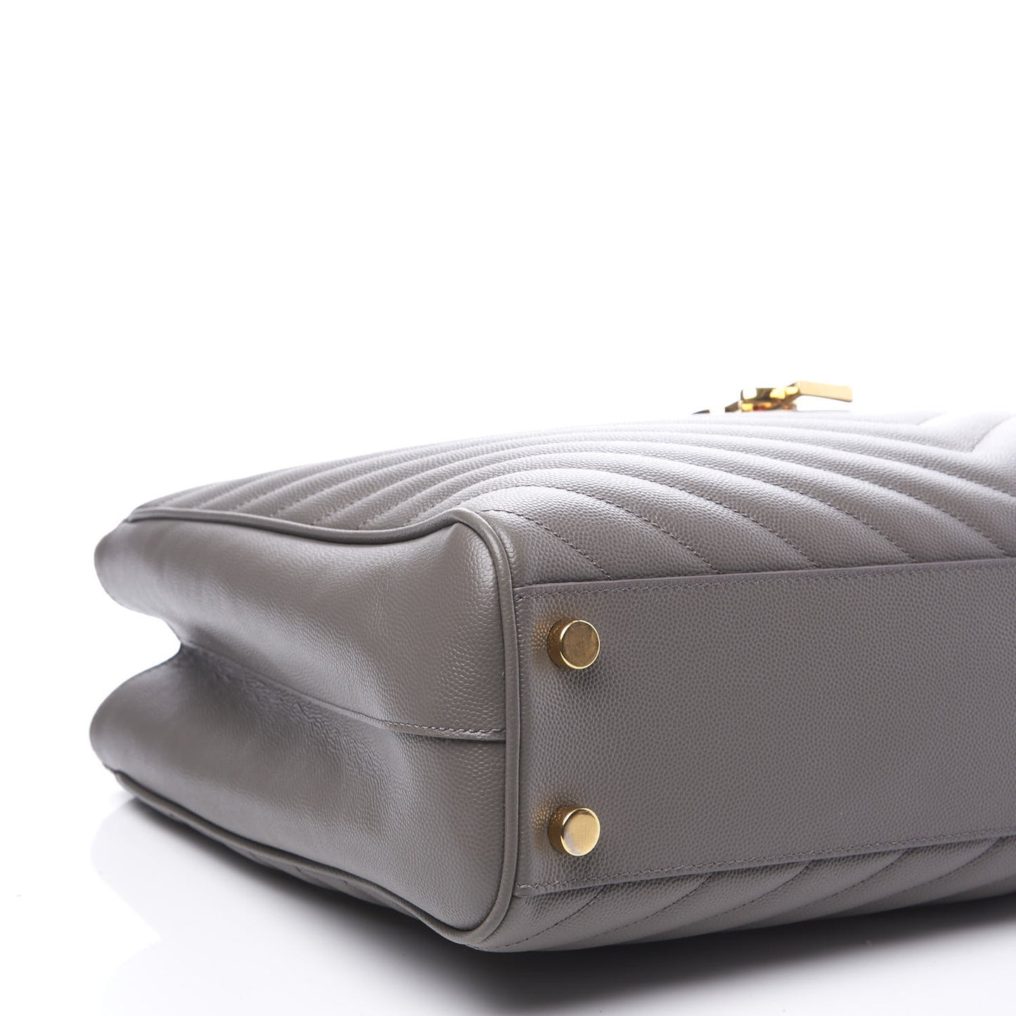 Grain De Poudre Matelasse Chevron Monogram Shopping Bag Fog
