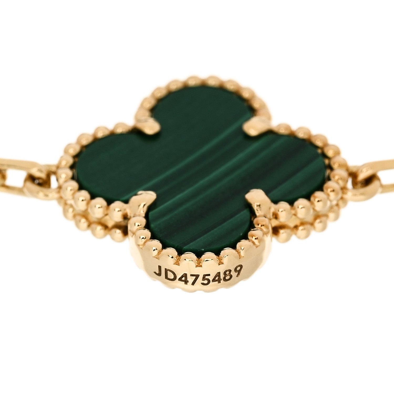 Van Cleef & Arpels 18K Yellow Gold Malachite 5 Motifs Vintage Alhambra Bracelet 3 of 5