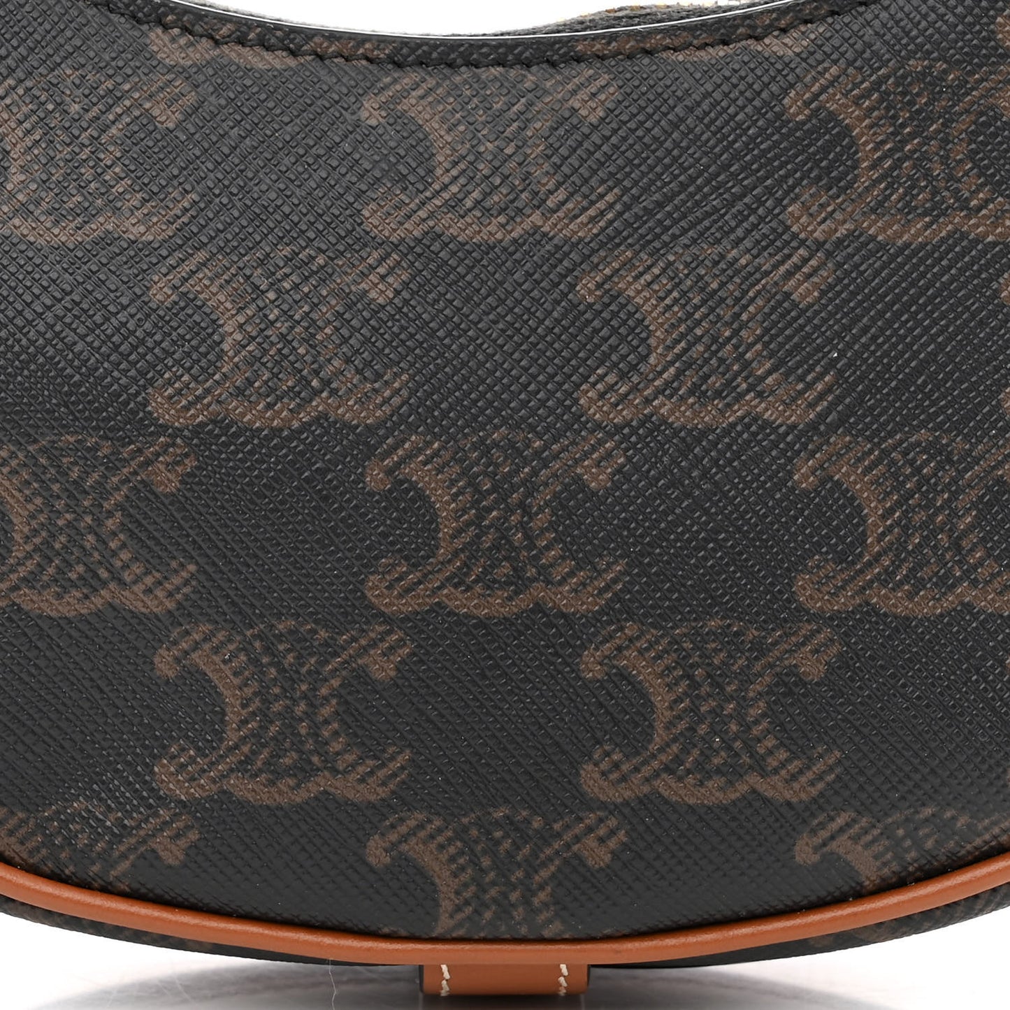 Canvas Calfskin Mini Ava Triomphe Shoulder Bag Tan