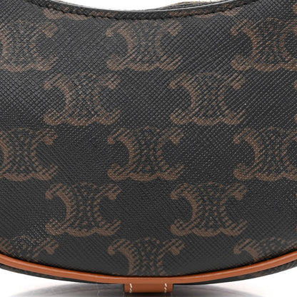 Celine Canvas Calfskin Mini Ava Triomphe Shoulder Bag Tan 8 of 10