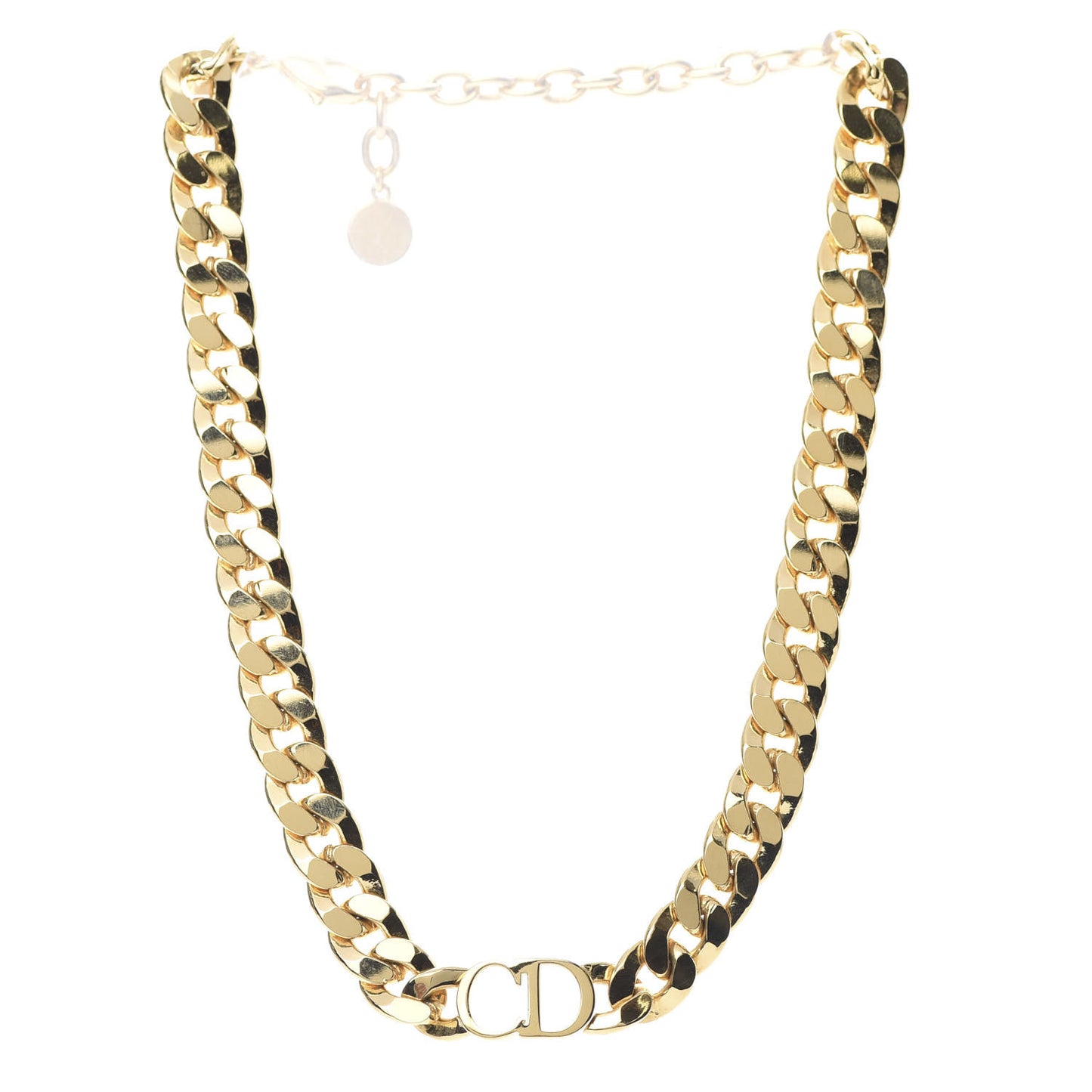 Metal CD Choker Necklace Gold