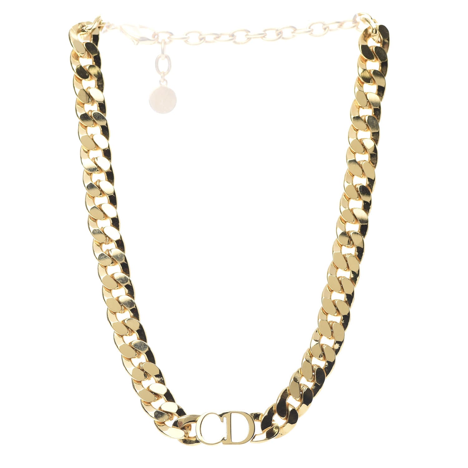Christian Dior Metal CD Choker Necklace Gold 3 of 5