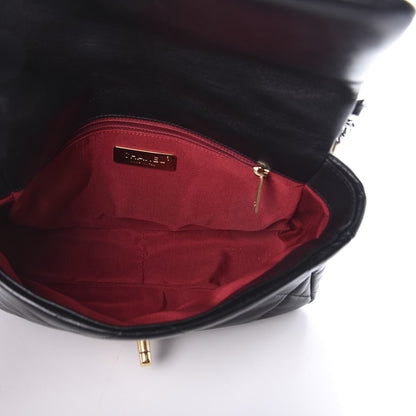 Chanel Goatskin Quilted Medium 19 Flap Black 5 of 9