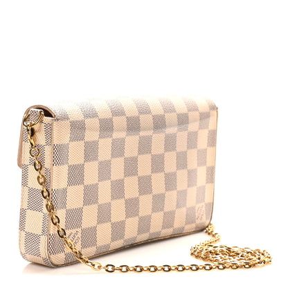 Louis Vuitton Damier Azur Pochette Felicie Chain Wallet Rose Ballerine 3 of 11