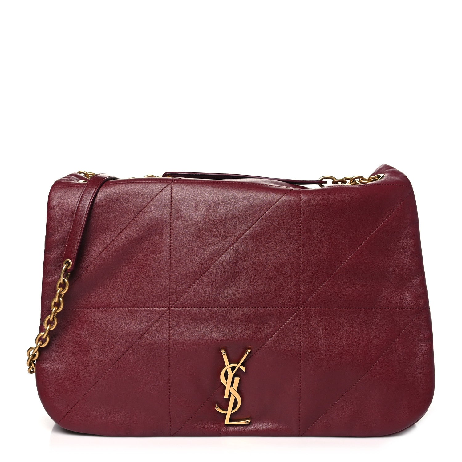 Saint Laurent Lambskin Matelasse Monogram Large Jamie 4.3 New Dark Bordeaux 1 of 10